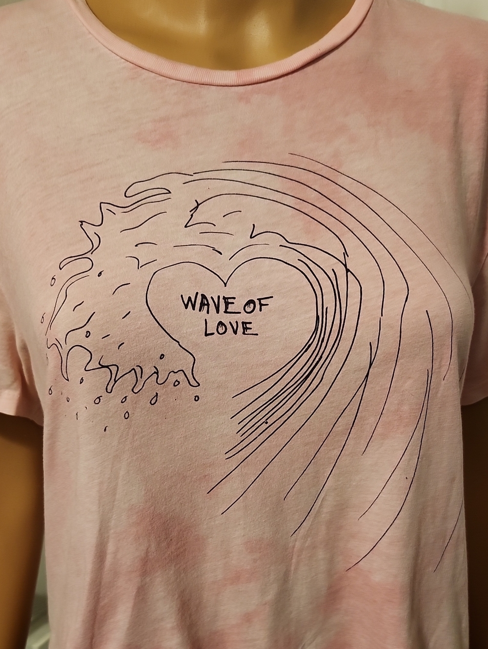 Wave of Love Pink Tie Dye Inspirational Crop Top